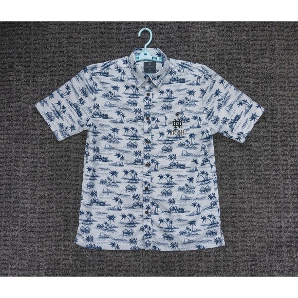 Colosseum Other - Notre Dame Fighting Irish Shirt Mens Medium White Short Sleeve Hawaiian Tropical